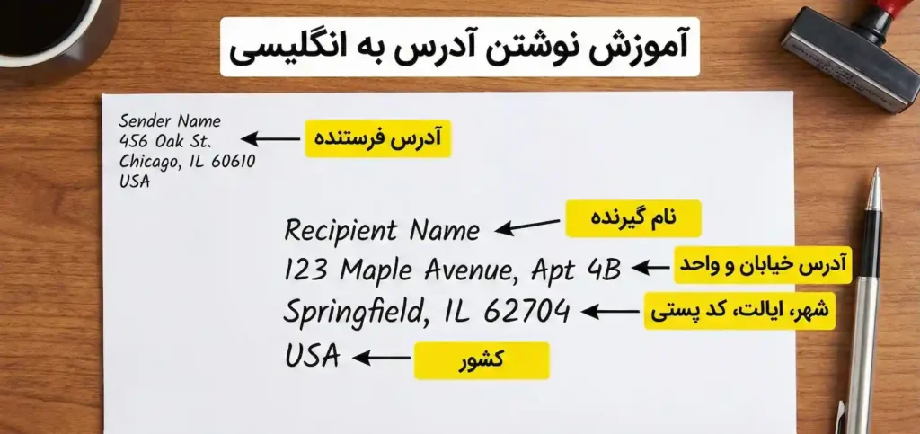 نحوه نوشتن ادرس به انگلیسی