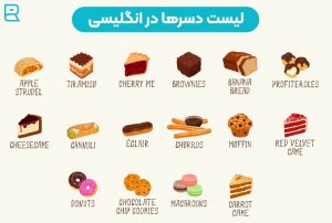 انواع دسر در انگلیسی