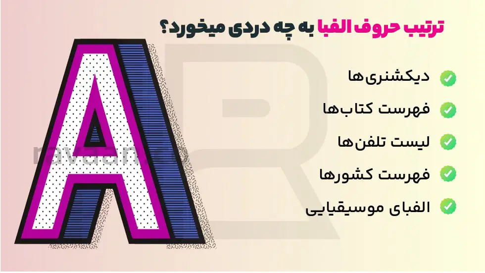 ترتیب استفاده از حروف