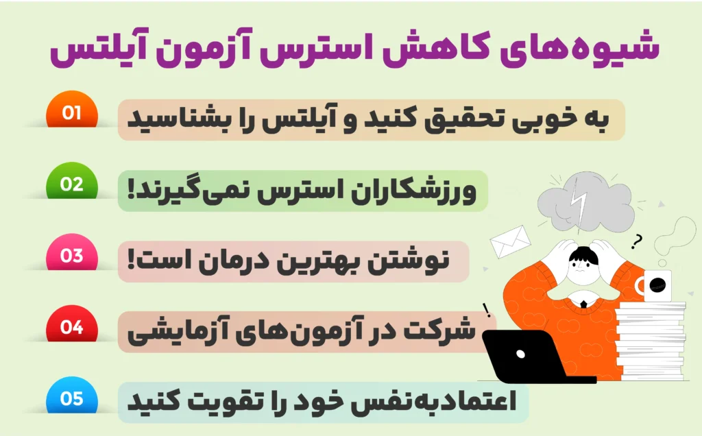 شیوه های کاهش استرس آزمون آیلتس